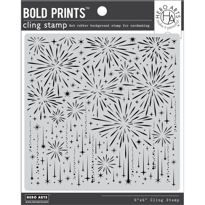 Hero Arts Bold Prints 6"X6" Cling Stamp: Sparkling Fireworks (HACG925)