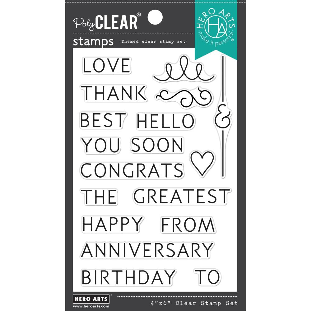 Hero Arts 4"X6" Clear Stamps: Message Basics (HACM735)