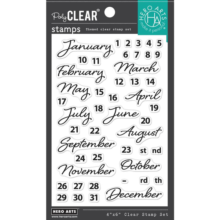 Hero Arts 4"X6" Clear Stamps: Months (HACM737)