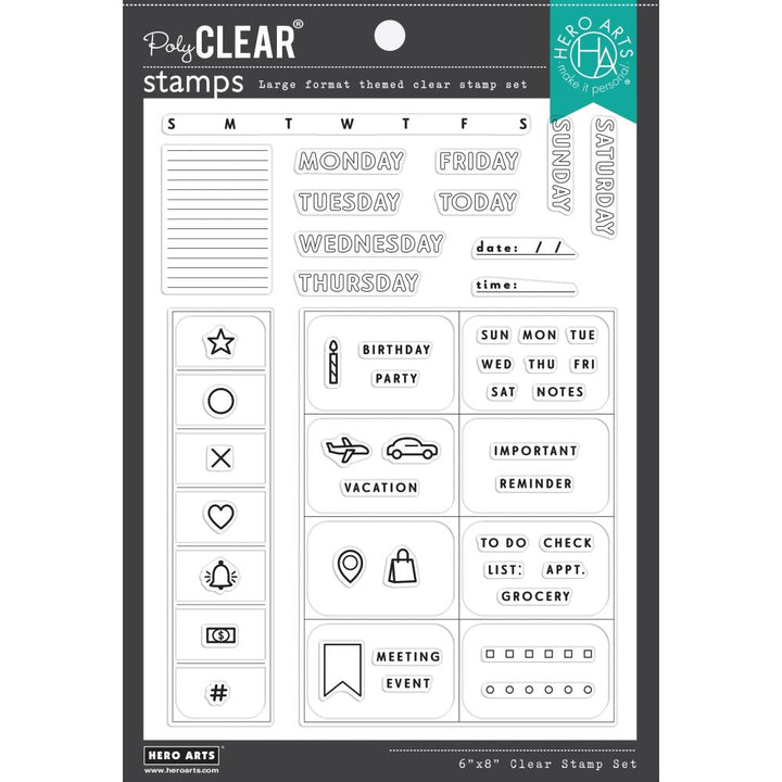 Hero Arts 6"X8" Clear Stamps: Weekly Planner (HACM738)