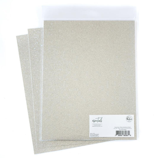 Pinkfresh Studio Essentials 8.5"X11" Glitter Cardstock: Silver, 6/Pkg (PFESCD148)