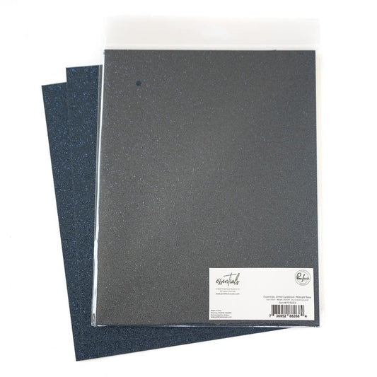 Pinkfresh Studio Essentials 8.5"X11" Glitter Cardstock: Midnight Navy, 6/Pkg (PFESCD150)