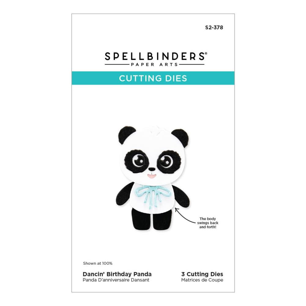 Spellbinders The Monster Birthday Etched Dies: Dancin' Birthday Panda (S2378)