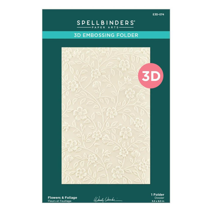 Spellbinders The Garden 3D Embossing Folder: Flowers & Foliage (E3D074)