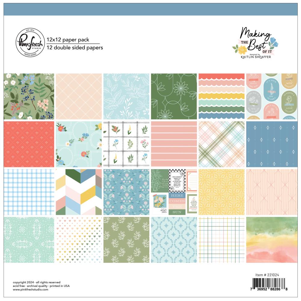 Pinkfresh Studio Making The Best Of It 12"X12" Double-Sided Paper Pack (PF221024)