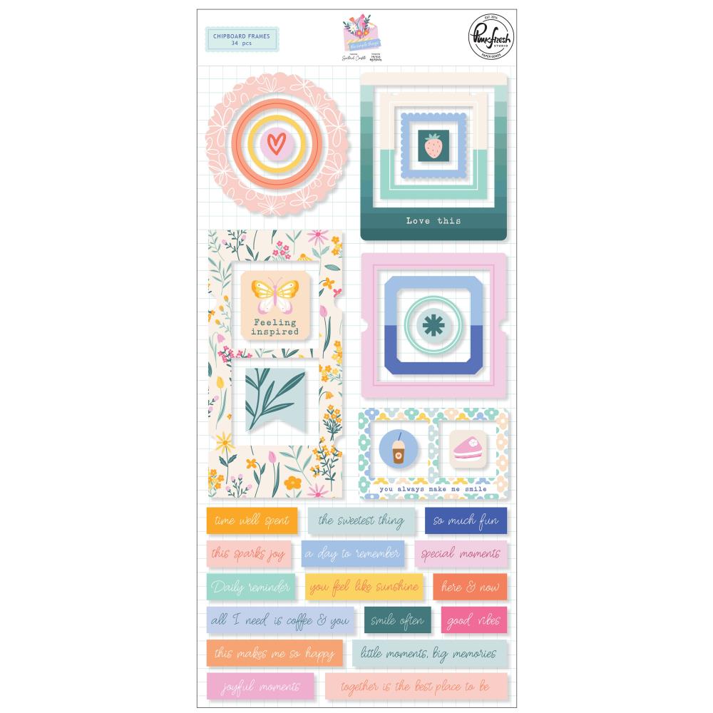 Pinkfresh Studio The Simple Things 5.5"X11" Chipboard Frames Stickers (PF225324)
