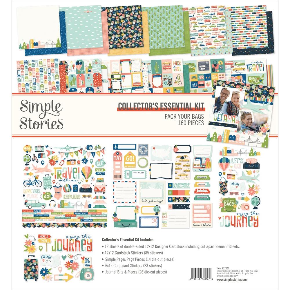Simple Stories Pack Your Bags 12"X12" Collector's Essential Kit (PYB22101)