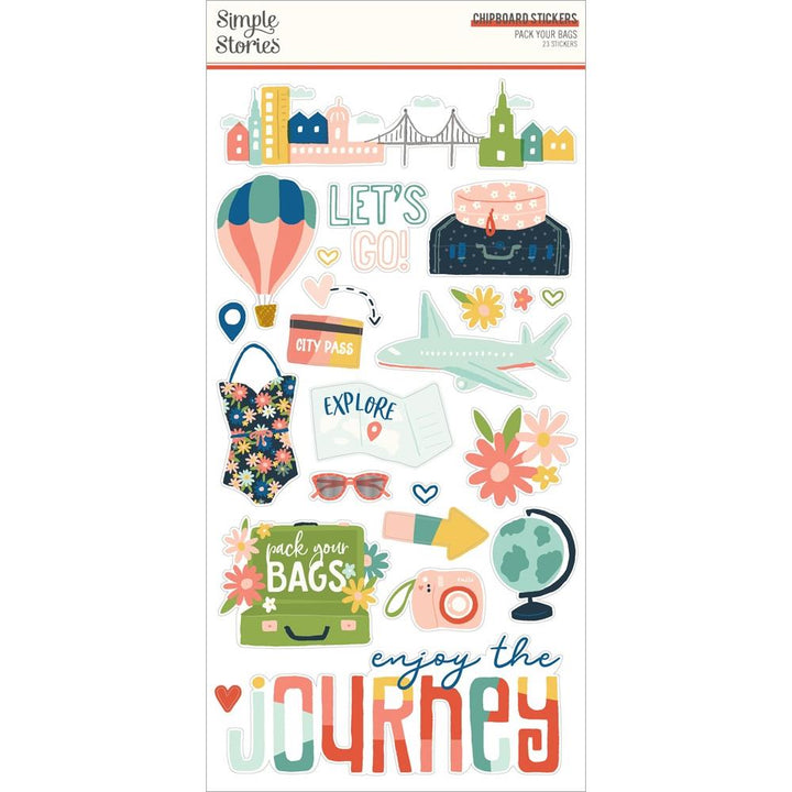 Simple Stories Pack Your Bags 6"X12" Chipboard Stickers (PYB22117)