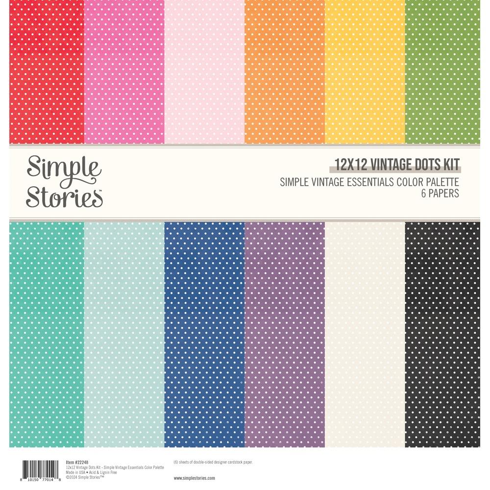 Simple Stories Simple Vintage Essentials Color Palette 12"X12" Vintage Dots Kit (VCP22248)