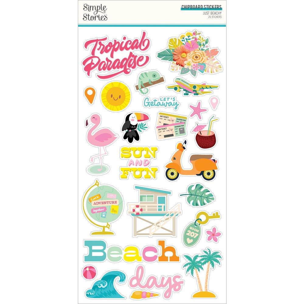 Simple Stories Just Beachy 6"X12" Chipboard Stickers (JBY22317)