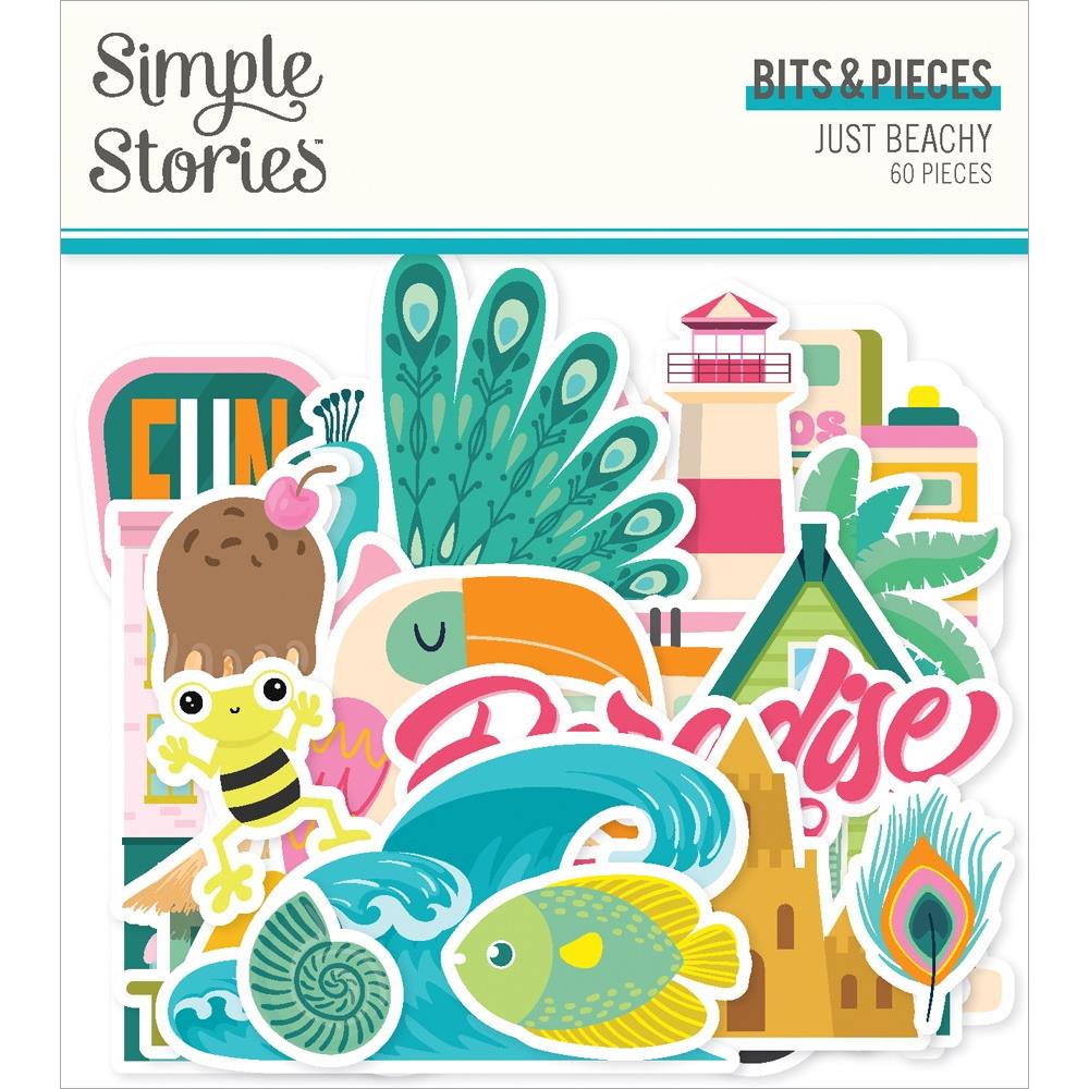 Simple Stories Just Beachy Bits & Pieces Die-Cuts, 60/Pkg (JBY22318)
