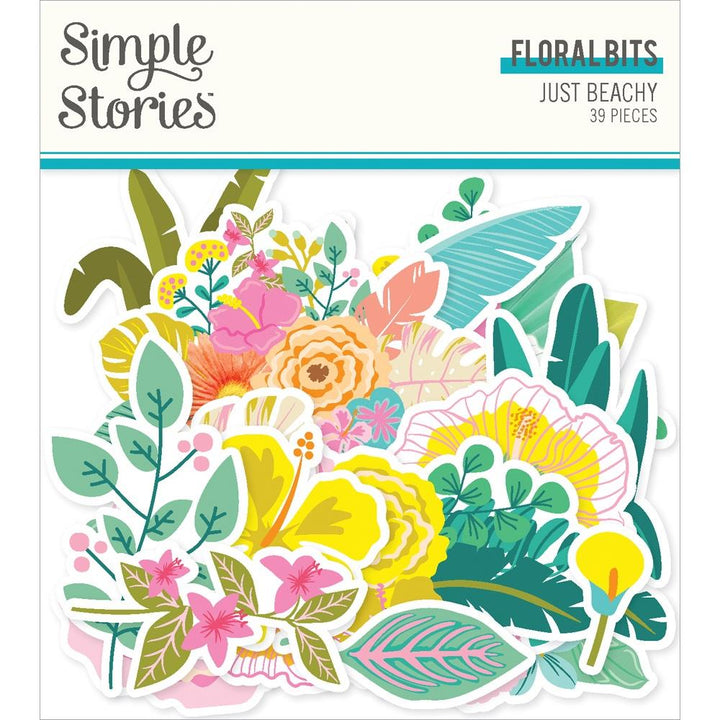 Simple Stories Just Beachy Bits & Pieces Die-Cuts: Floral, 39/Pkg (JBY22320)