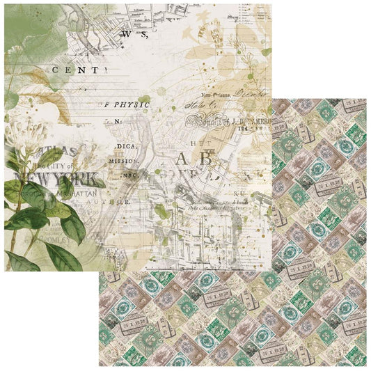 49 and Market Wherever 12"X12" Double-Sided Cardstock: Map It Out (49WHE1225866)