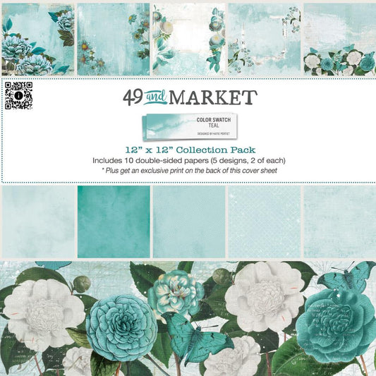 49 and Market Color Swatch: Teal 12"X12" Collection Pack (TCS26214)