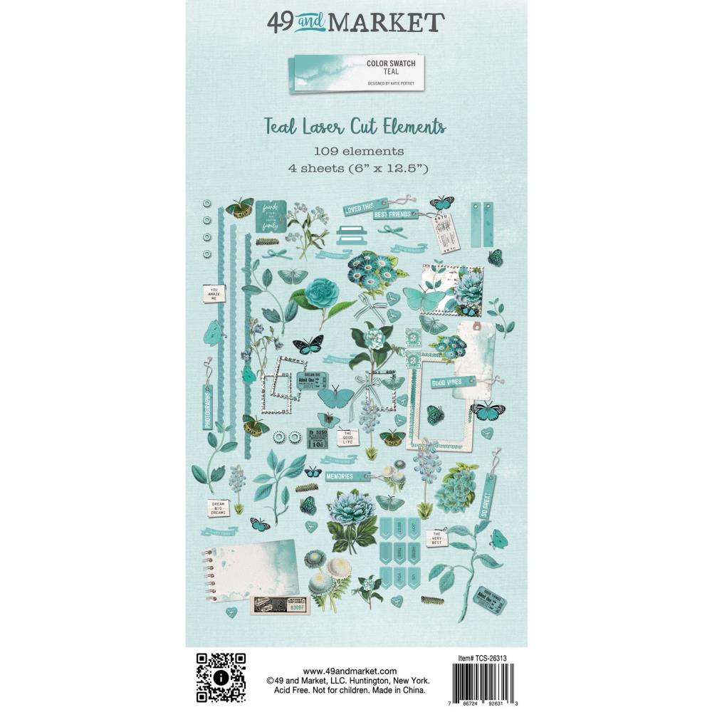 49 and Market Color Swatch: Teal Laser Cut Outs (TCS26313)