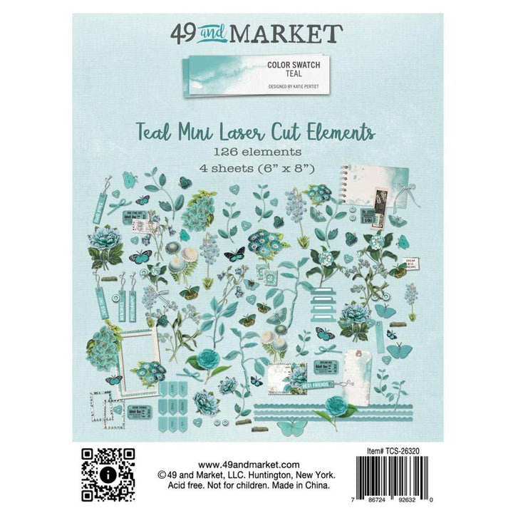 49 and Market Color Swatch: Teal Mini Laser Cut Outs (TCS26320)