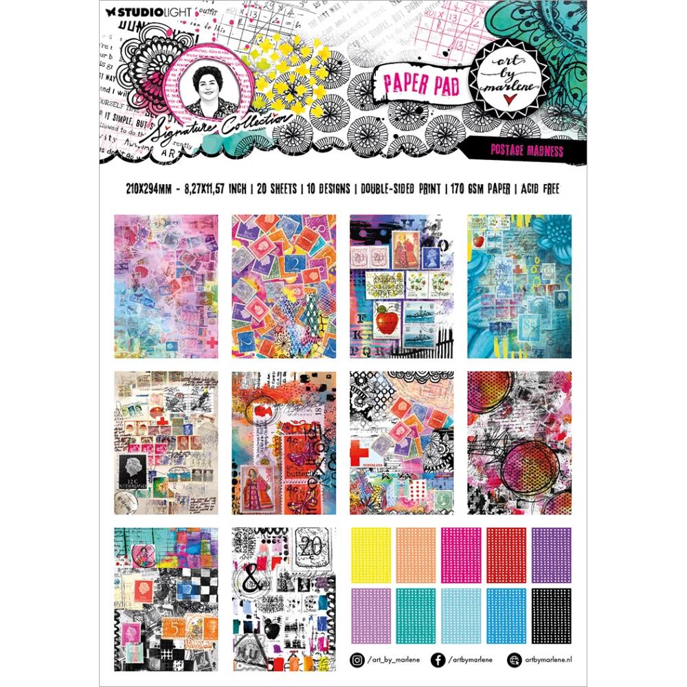 Art by Marlene Signature Collection Designer Paper Pad: Nr. 132, Postage Madness (SIDPP132)