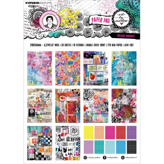 Art by Marlene Signature Collection Designer Paper Pad: Nr. 132, Postage Madness (SIDPP132)