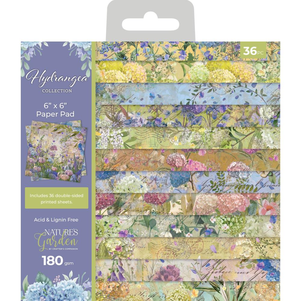 Crafter's Companion Nature's Garden Hydrangea 6"X6" Paper Pad (NGHYPAD6)