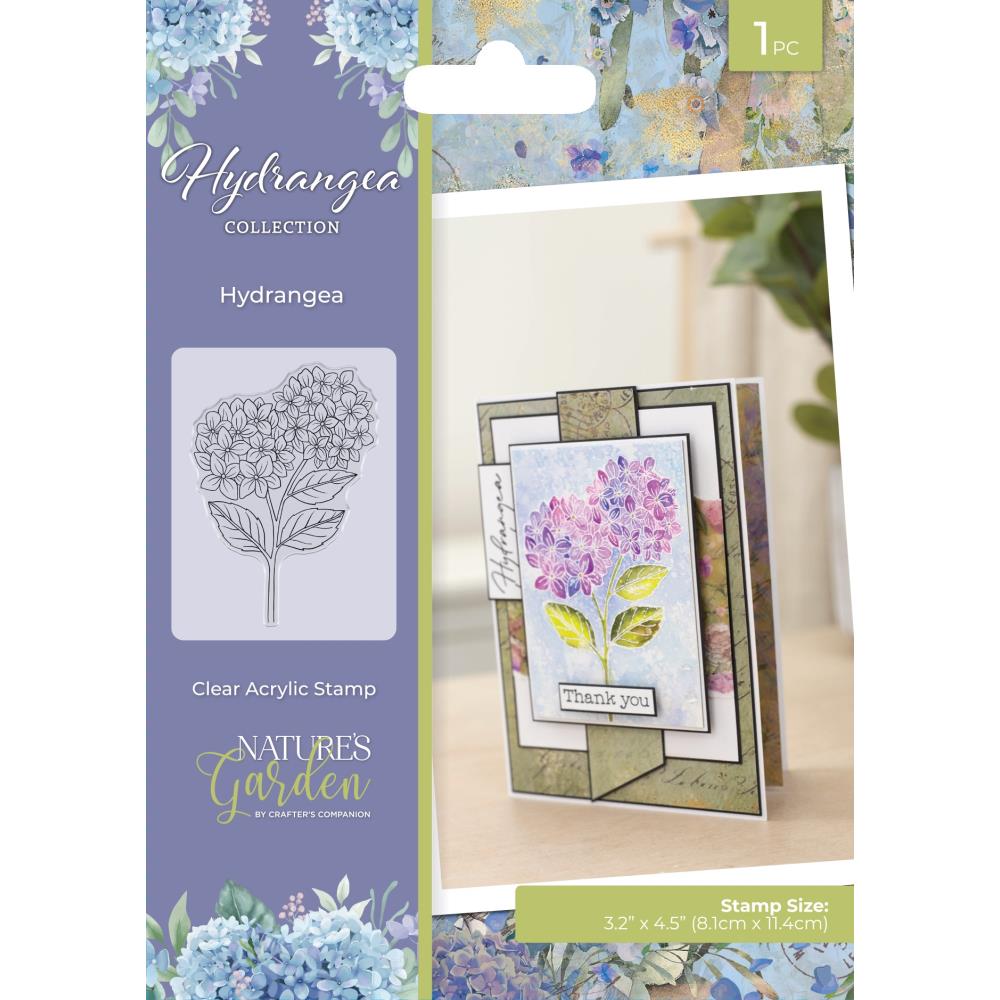Crafter's Companion Nature's Garden Hydrangea Clear Acrylic Stamps: Hydrangea (YCASTHYD)