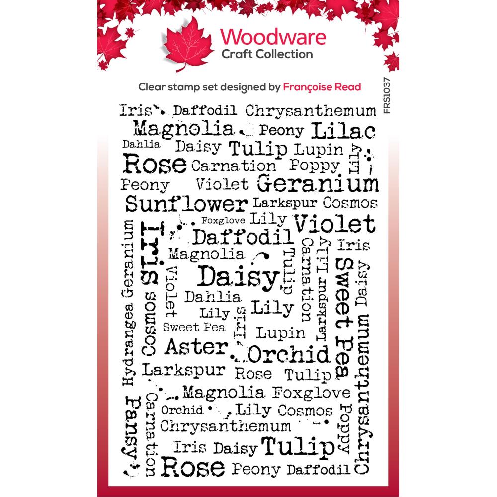 Woodware 4"X6" Clear Stamps Singles: Flower Names (FRS1037)