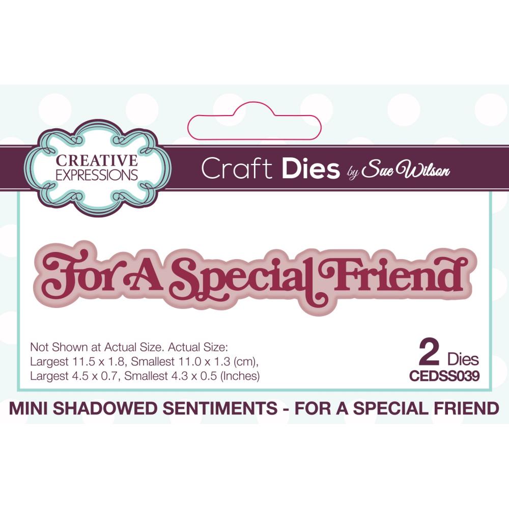 Creative Expressions Craft Die: For A Special Friend - Mini Shadowed Sentiments, By Sue Wilson (CEDSS039)
