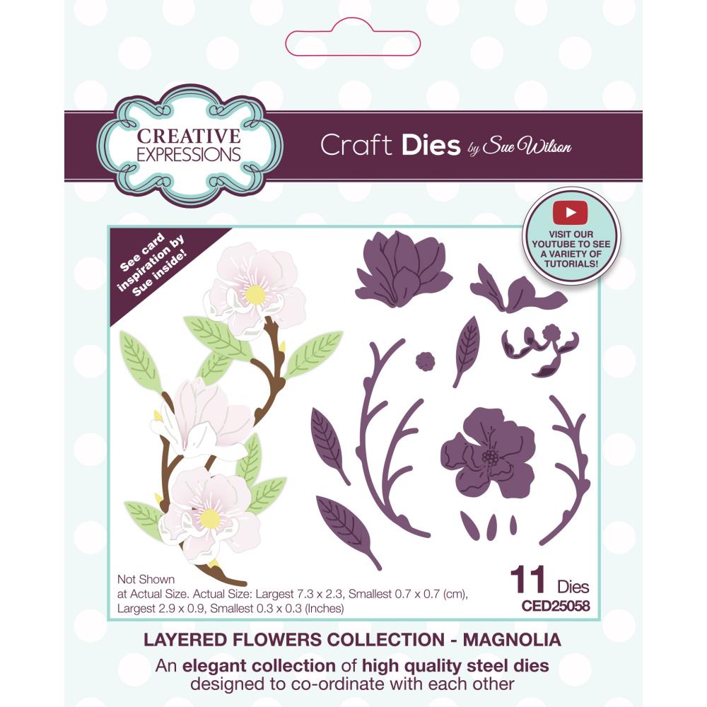 Creative Expressions Craft Dies: Magnolia - Layered Flowers, By Sue Wilson (CED25058)