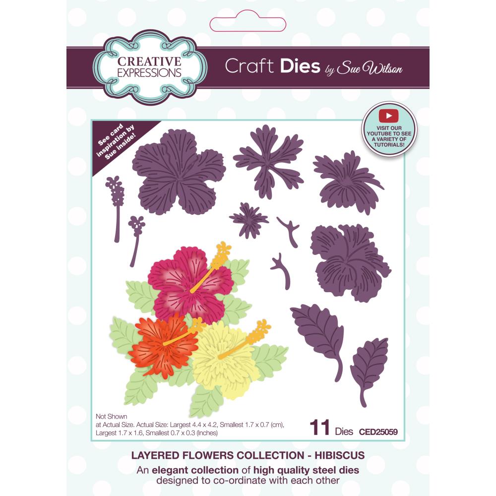 Creative Expressions Craft Dies: Hibiscus - Layered Flowers, By Sue Wilson (CED25059)