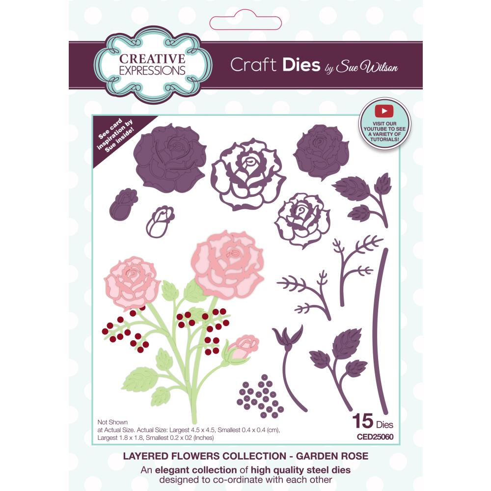 Creative Expressions Craft Dies: Rose - Layered Flowers, By Sue Wilson (CED25060)