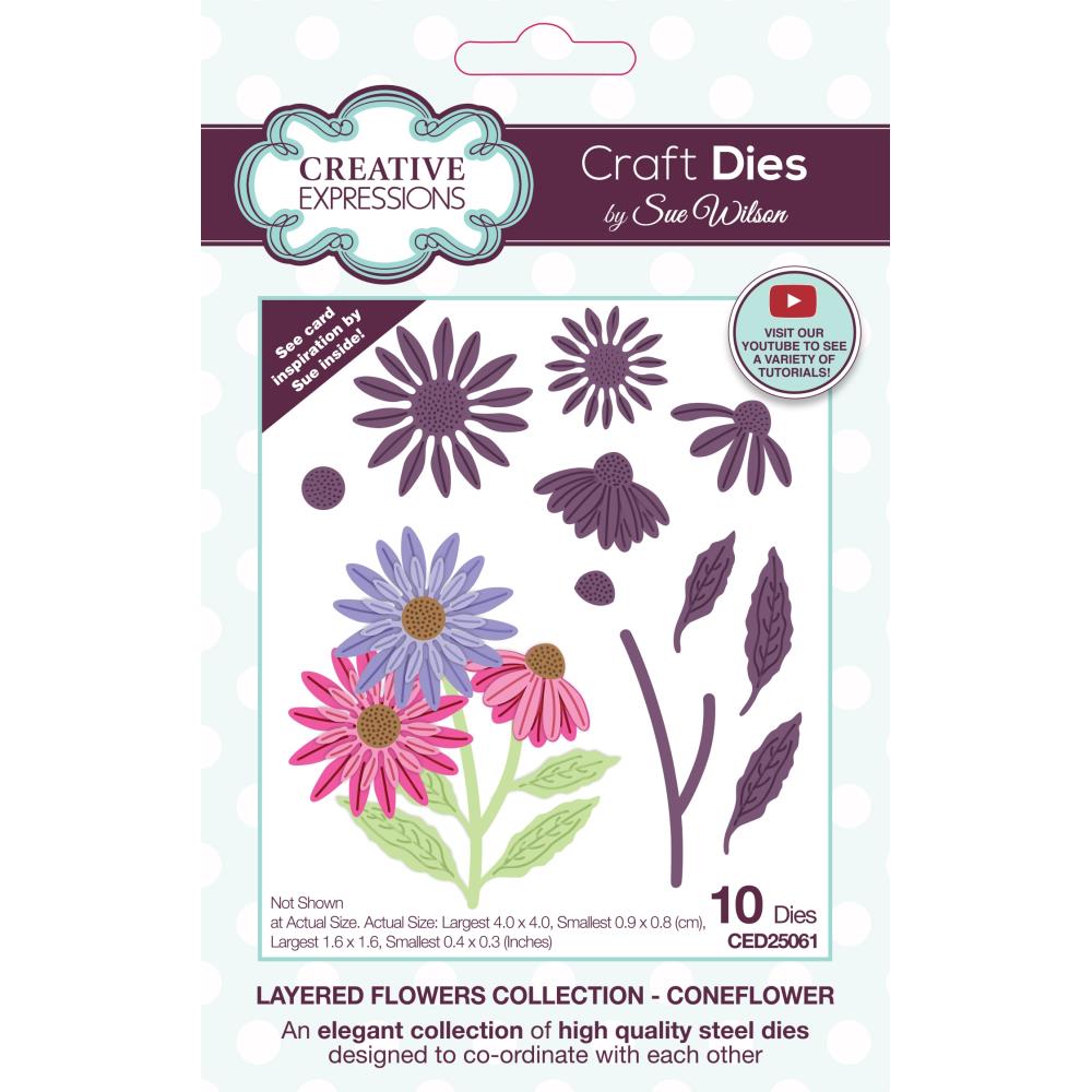 Creative Expressions Craft Dies: Coneflower - Layered Flowers, By Sue Wilson (CED25061)