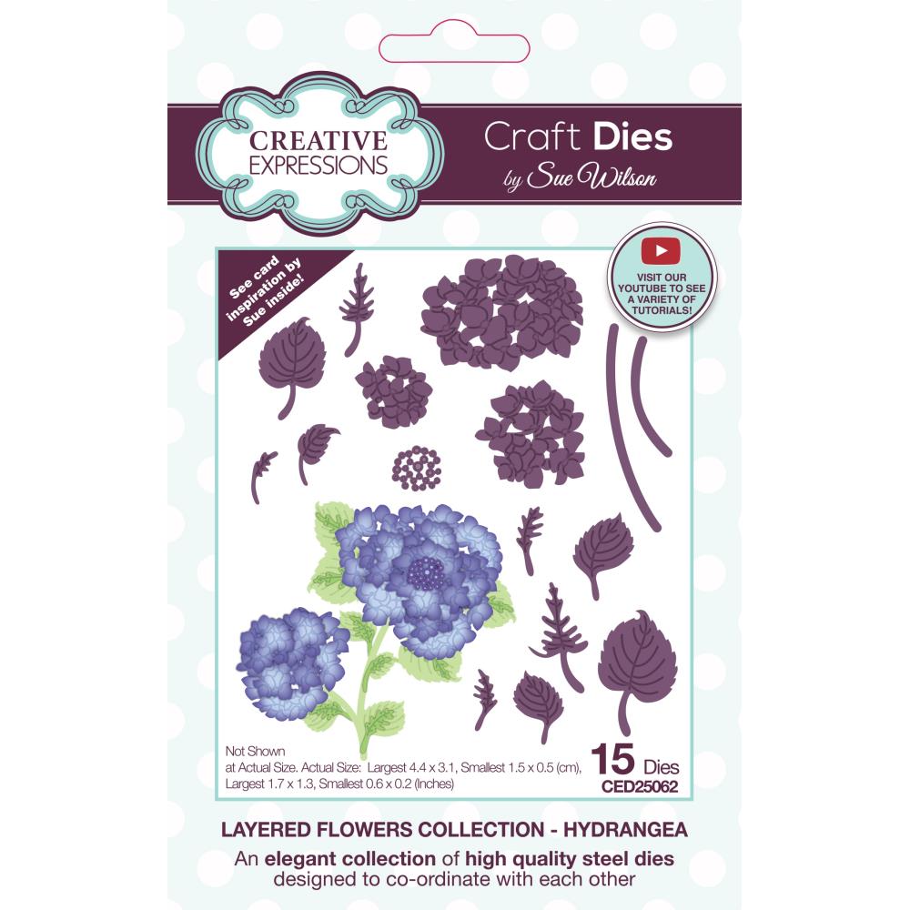 Creative Expressions Craft Dies: Hydrangea - Layered Flowers, By Sue Wilson (CED25062)