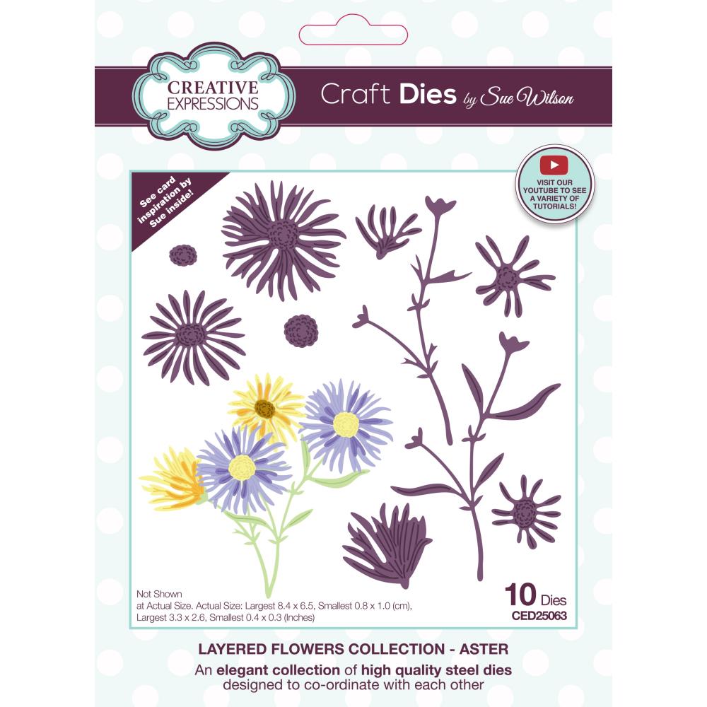 Creative Expressions Craft Dies: Aster - Layered Flowers, By Sue Wilson (CED25063)