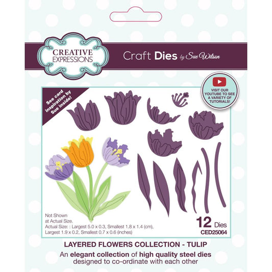 Creative Expressions Craft Dies: Tulip - Layered Flowers, By Sue Wilson (CED25064)