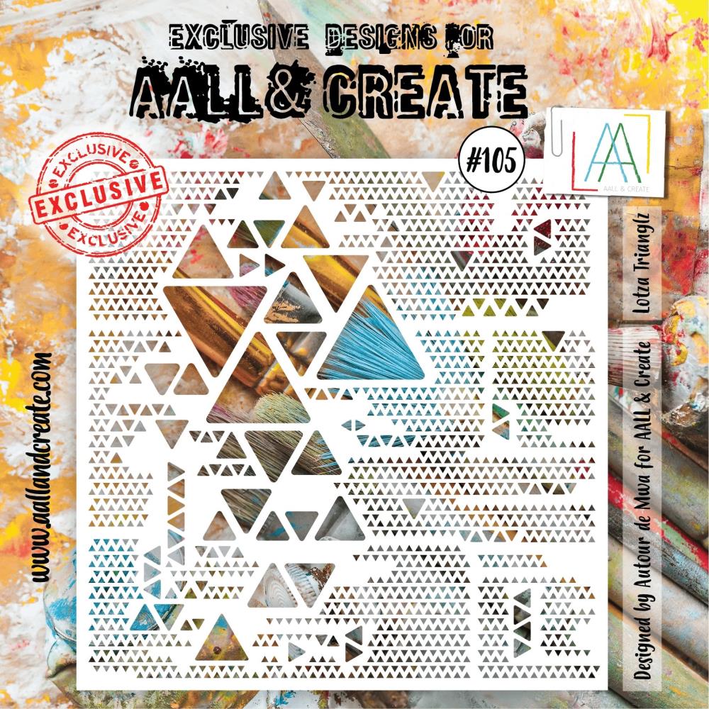 AALL And Create 6"X6" Stencil: Lotza Trianglz (ALLPC105)