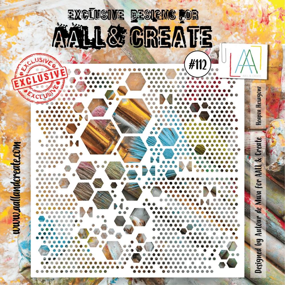 AALL And Create 6"X6" Stencil: Heapza Hexagonz (ALLPC112)
