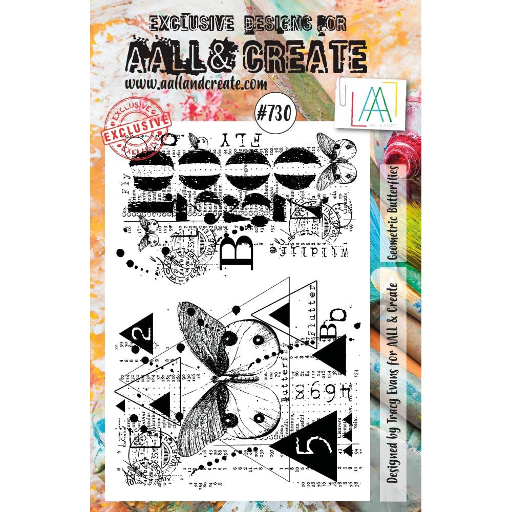 AALL And Create A5 Photopolymer Clear Stamp Set: Geometric Butterflies (ALLTP730)