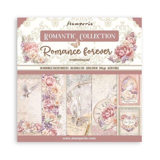 Stamperia Romance Forever 12"X12" Double-Sided Paper Pad, 10/Pkg (SBBL146)