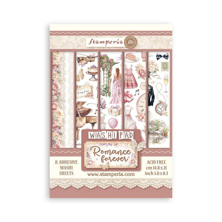 Stamperia Romance Forever A5 Washi Pad, 8/Pkg (SBW02)