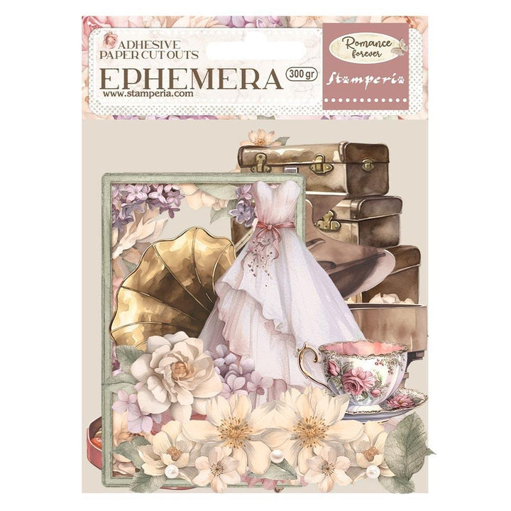 Stamperia Romance Forever Cardstock Ephemera Adhesive Paper Cut Outs: Journaling Edition (DFLCT38)