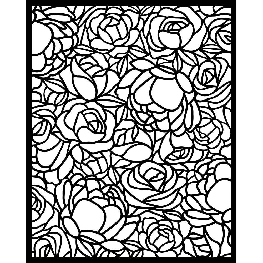 Stamperia Romance Forever 7.87"X9.84" Stencil: Rose Pattern (KSTD152)