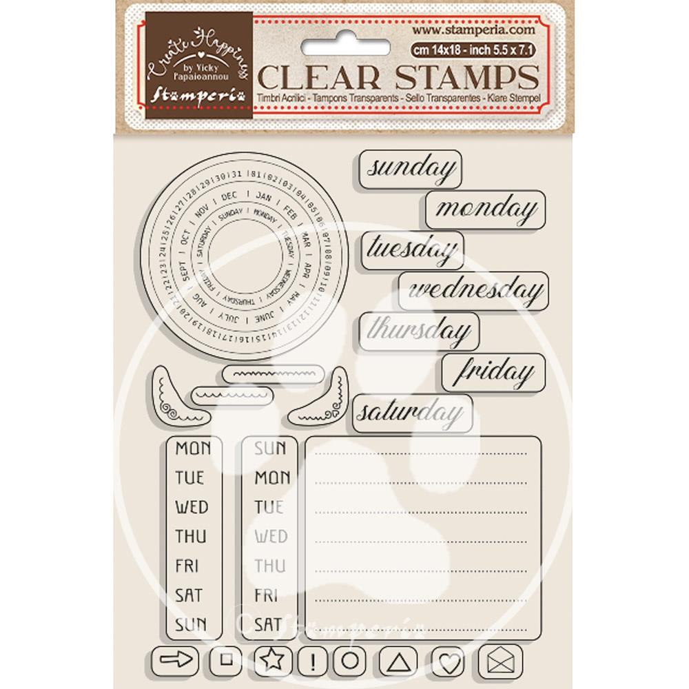 Stamperia Clear Stamps: Spanish Weekly Planner  (WTK188)