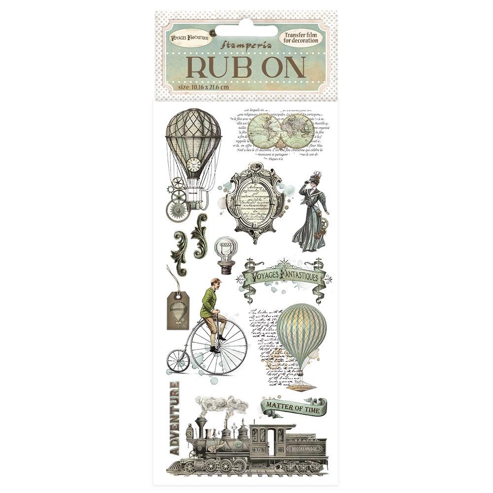 Stamperia Voyages Fantastiques 4"X8.5" Rub-On: Balloons (DFLRB68)