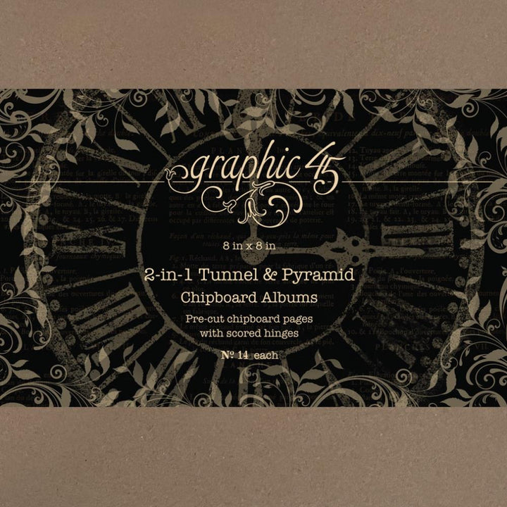 Graphic 45 Staples 8"X8" Chipboard Album: 2 In 1 Tunnel & Pyramid (G4502827)