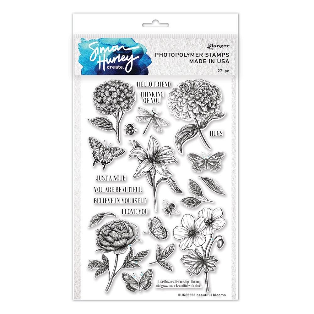 Simon Hurley Create 6"X9" Clear Stamps: Beautiful Blooms (HUR85553)