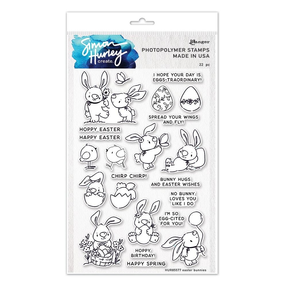 Simon Hurley Create 6"X9" Clear Stamps: Easter Bunnies (HUR85577)