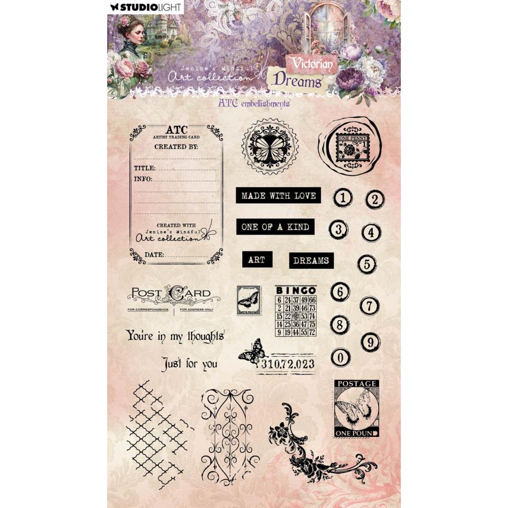 Studio Light Jenine's Mindful Art Clear Stamp: Nr. 611, ATC Embellishments (STAMP611)