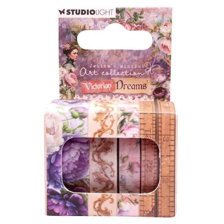 Studio Light Jenine's Mindful Art Washi Tape: Nr. 17, Flowers & Borders (VDWASH17)