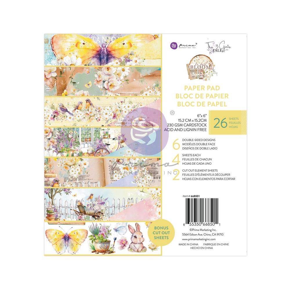 Prima Marketing In Full Bloom 6"X6" Double-Sided Paper Pad, 26/Pkg (P668501)