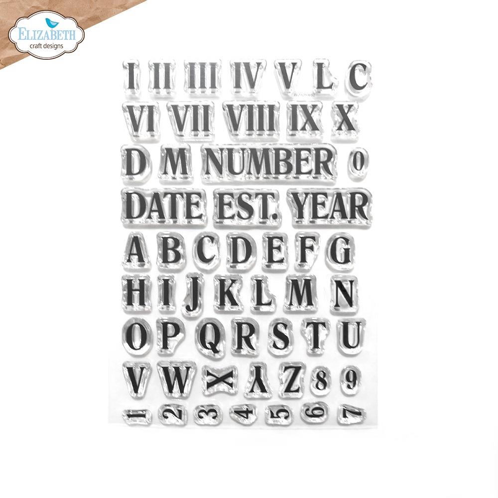 Elizabeth Craft Clear Stamps: Roman Numerals With Alpha (ECCS342)