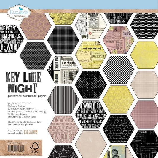 Elizabeth Craft Key Lime Night 12"X12" Double-Sided Cardstock Pack (ECC021)